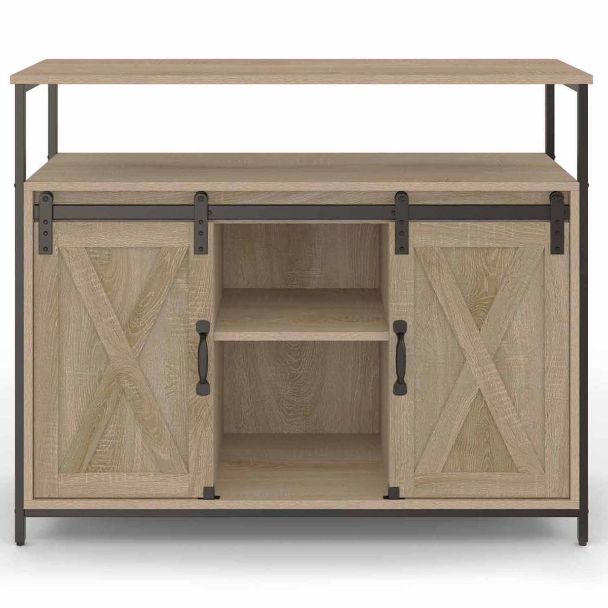 Buffet 100 cm QUEBEC 2 portes grange coulissantes design industriel