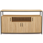 Buffet 140 cm DETROIT 4 portes avec niche design industriel