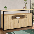 Buffet 140 cm DETROIT 4 portes avec niche design industriel