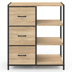 Buffet d'appoint 3 tiroirs et étagères 70 cm UTAH design industriel