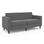Canapé droit 3 places CALLIE en tissu gris anthracite