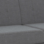 Canapé droit 3 places CALLIE en tissu gris anthracite
