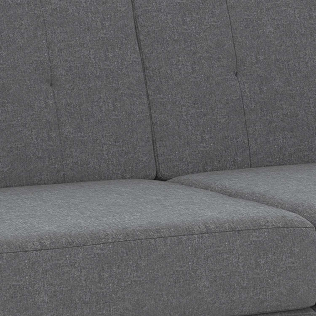 Canapé droit 3 places CALLIE en tissu gris anthracite