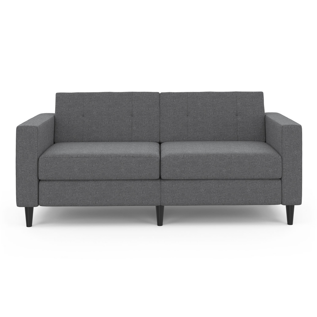Canapé droit 3 places CALLIE en tissu gris anthracite
