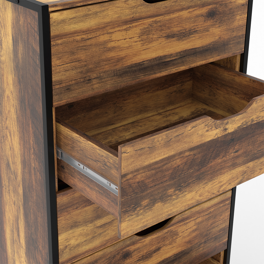 Chiffonnier 5 tiroirs HAWKINS 60x40x110 cm commode semainier design industriel