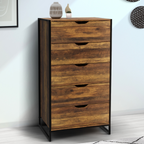 Chiffonnier 5 tiroirs HAWKINS 60x40x110 cm commode semainier design industriel