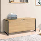 Banc coffre rangement sur pied 100 cm DETROIT design industriel