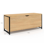 Banc coffre rangement sur pied 100 cm DETROIT design industriel