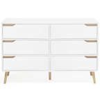 Commode 6 tiroirs HELSINKI 115 cm scandinave blanc