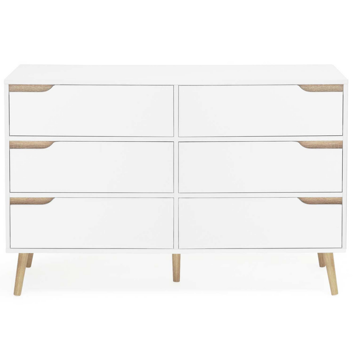 Commode 6 tiroirs HELSINKI 115 cm scandinave blanc