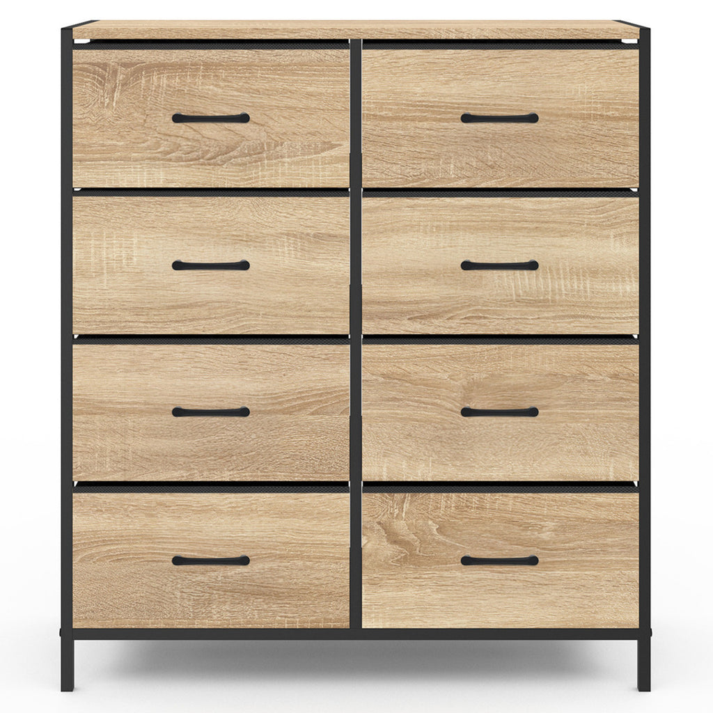 Commode 8 tiroirs en tissu UTAH 80 cm meuble de rangement design industriel