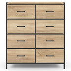 Commode 8 tiroirs en tissu UTAH 80 cm meuble de rangement design industriel