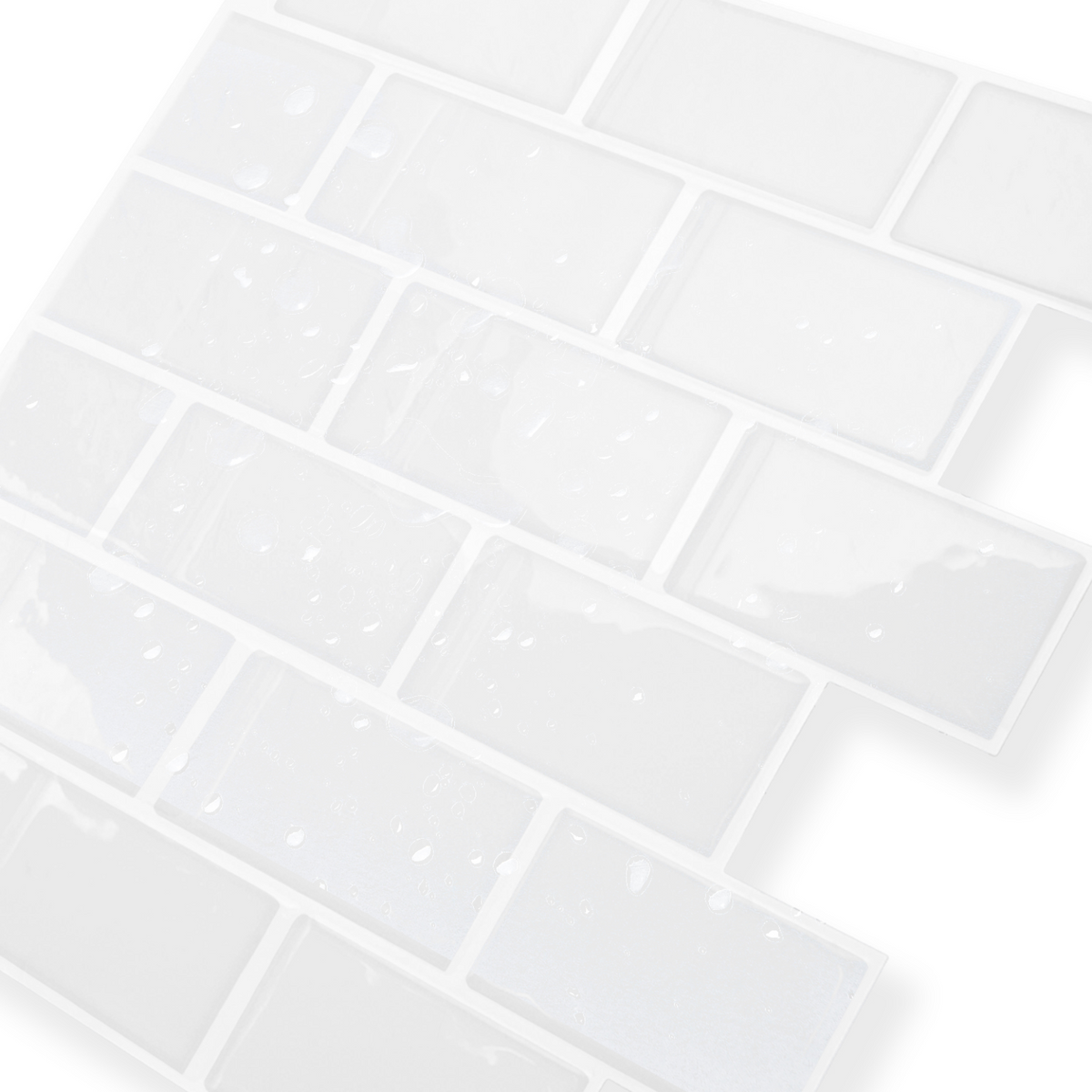 Crédence adhésive murale effet carrelage métro blanc 10 pcs 30x30 cm