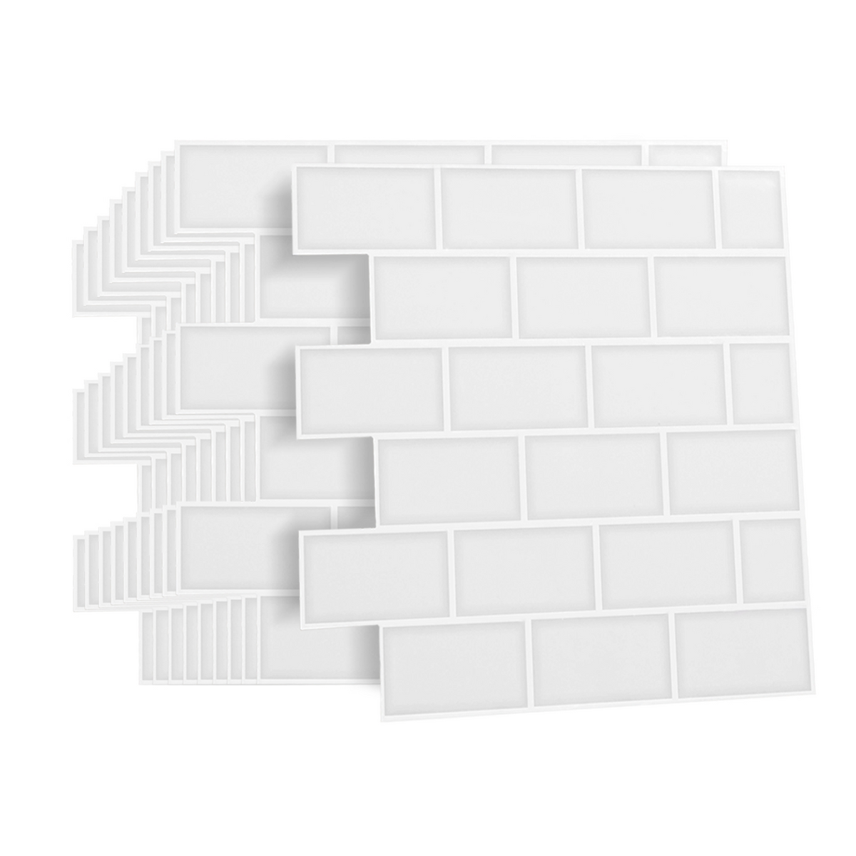 Crédence adhésive murale effet carrelage métro blanc 10 pcs 30x30 cm