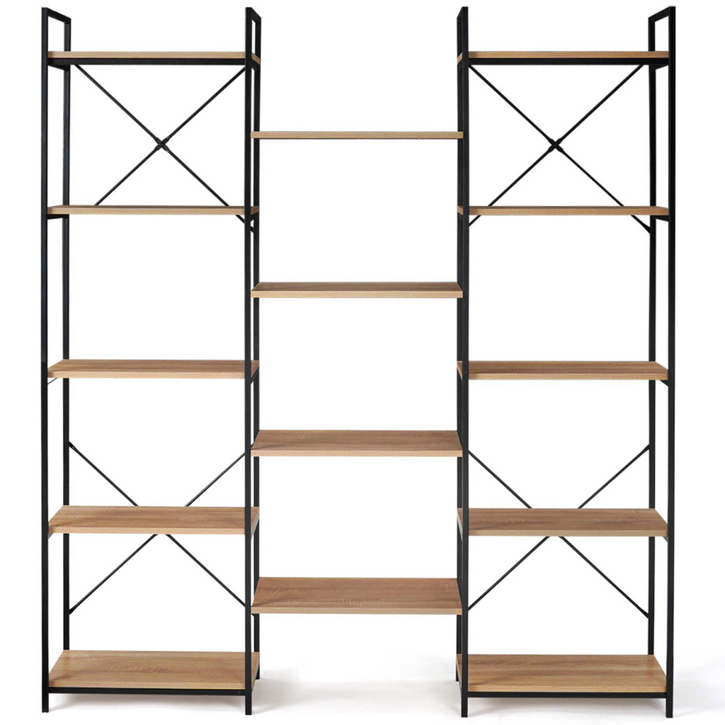 Étagère bibliothèque trio 5 niveaux DETROIT design industriel 170 cm