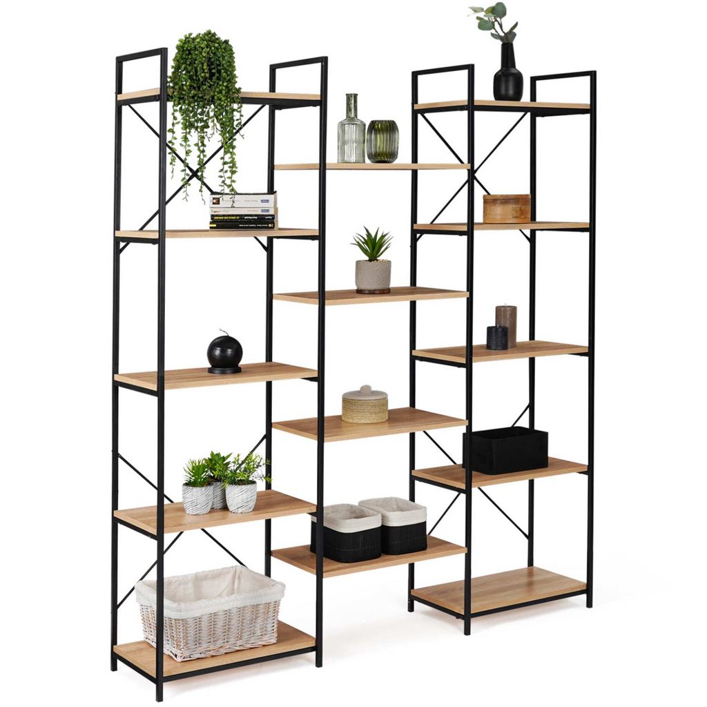 Étagère bibliothèque trio 5 niveaux DETROIT design industriel 170 cm