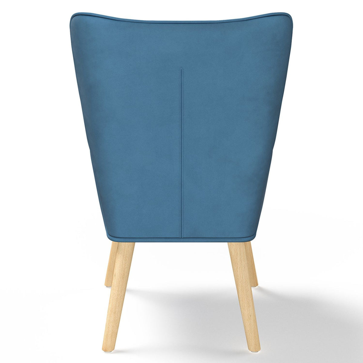 Fauteuil scandinave IVAR avec repose pieds en tissu patchwork et velours bleu