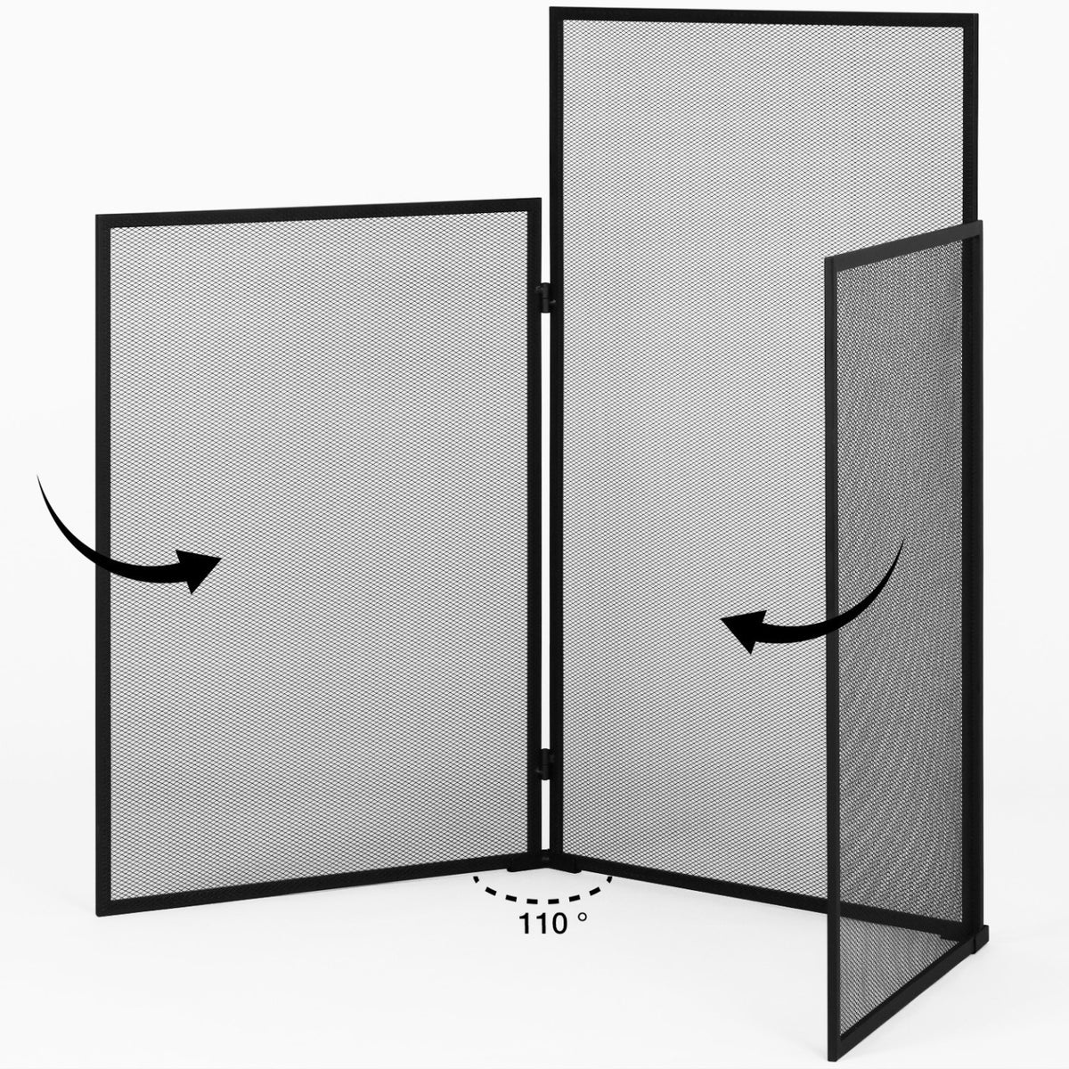 Grille de protection pare feu 3 volets pour poêle et cheminée