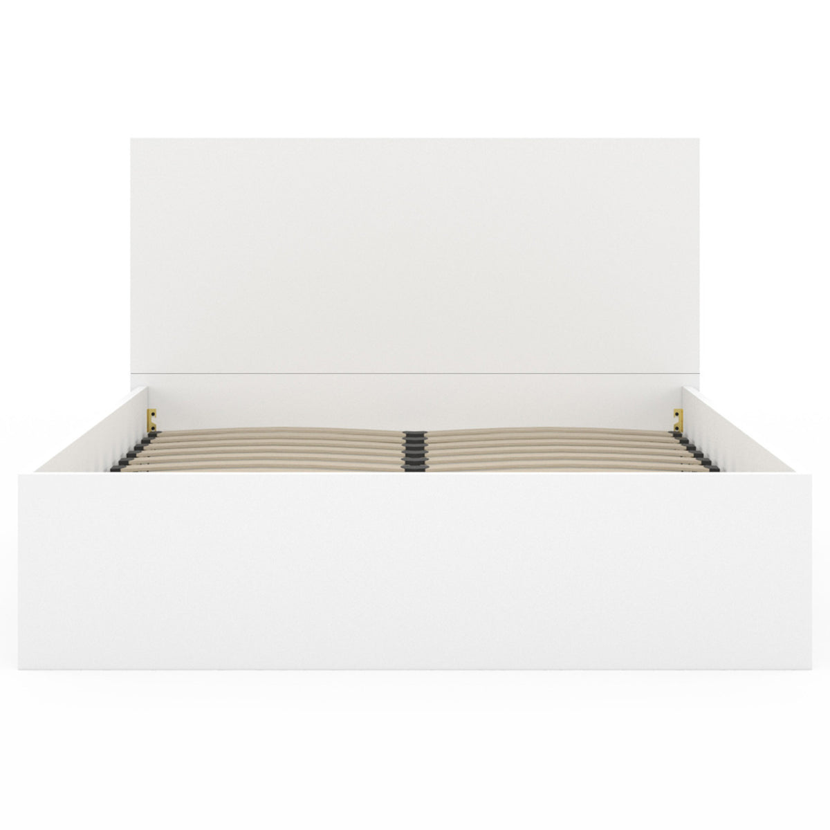 Lit coffre double SEASIDE avec tête de lit et sommier 140 x 190 cm blanc