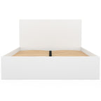 Lit double OMAHA avec tête de lit et sommier 140 x 190 cm blanc