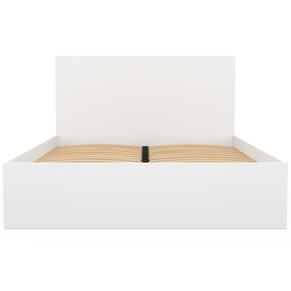 Lit double OMAHA avec tête de lit et sommier 140 x 190 cm blanc