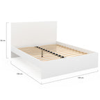 Lit double OMAHA avec tête de lit et sommier 140 x 190 cm blanc