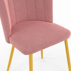 Lot de 2 chaises coquillage ADELLA rose en velours pieds dorés