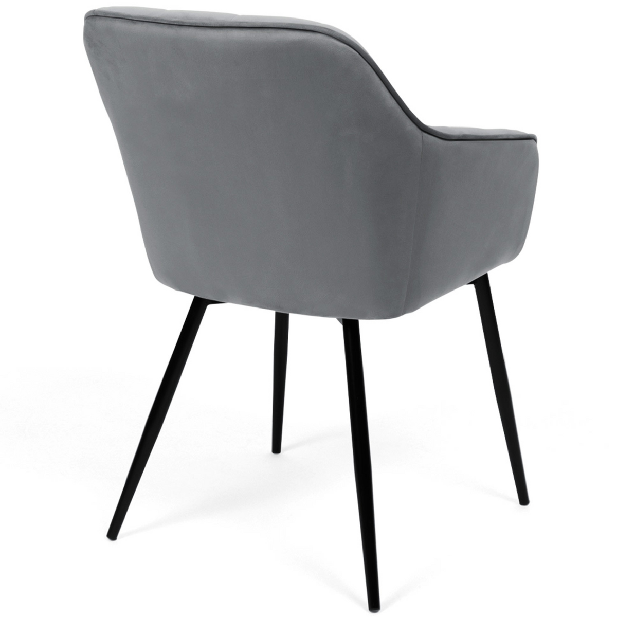 Lot de 2 chaises de salle à manger, fauteuils de table MADY en velours gris clair