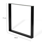 Lot de 2 pieds de table carrés 78x71 cm noir design industriel