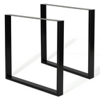 Lot de 2 pieds de table carrés 78x71 cm noir design industriel