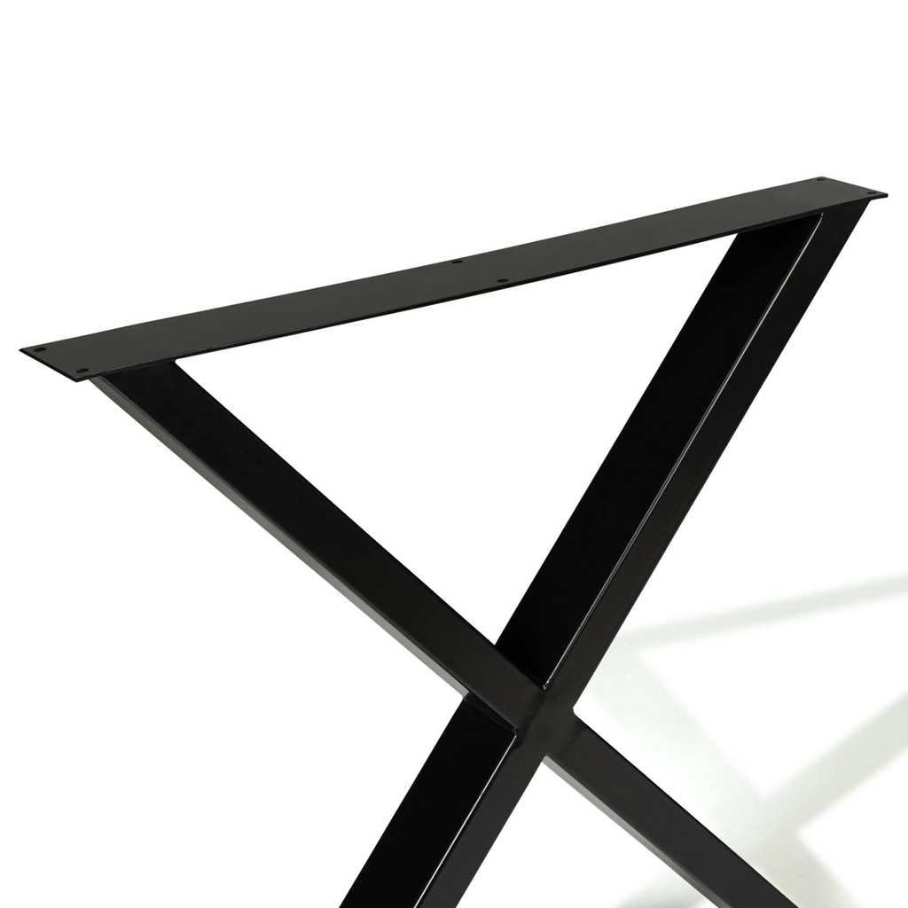 Lot de 2 pieds de table forme X 72x73 cm noir design industriel