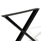 Lot de 2 pieds de table forme X 72x73 cm noir design industriel