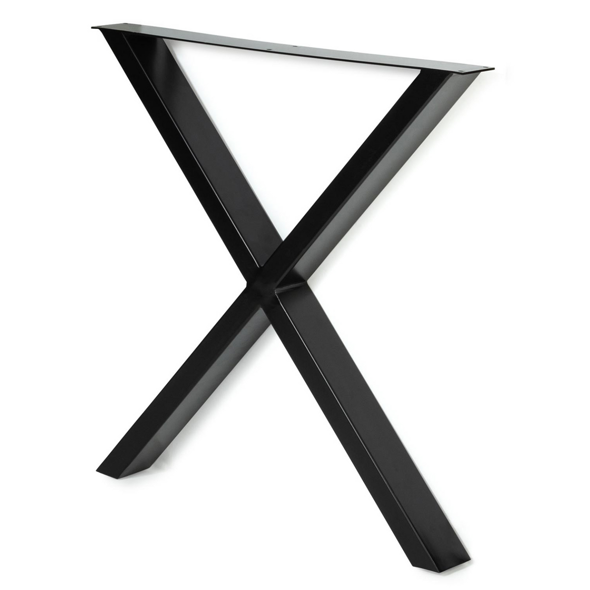 Lot de 2 pieds de table forme X 72x73 cm noir design industriel