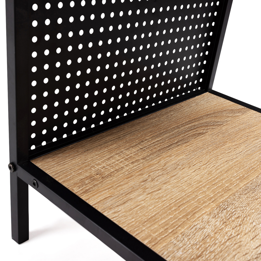 Lot de 2 tables de chevet PRESTON 1 tiroir avec tablette acier perforé design industriel