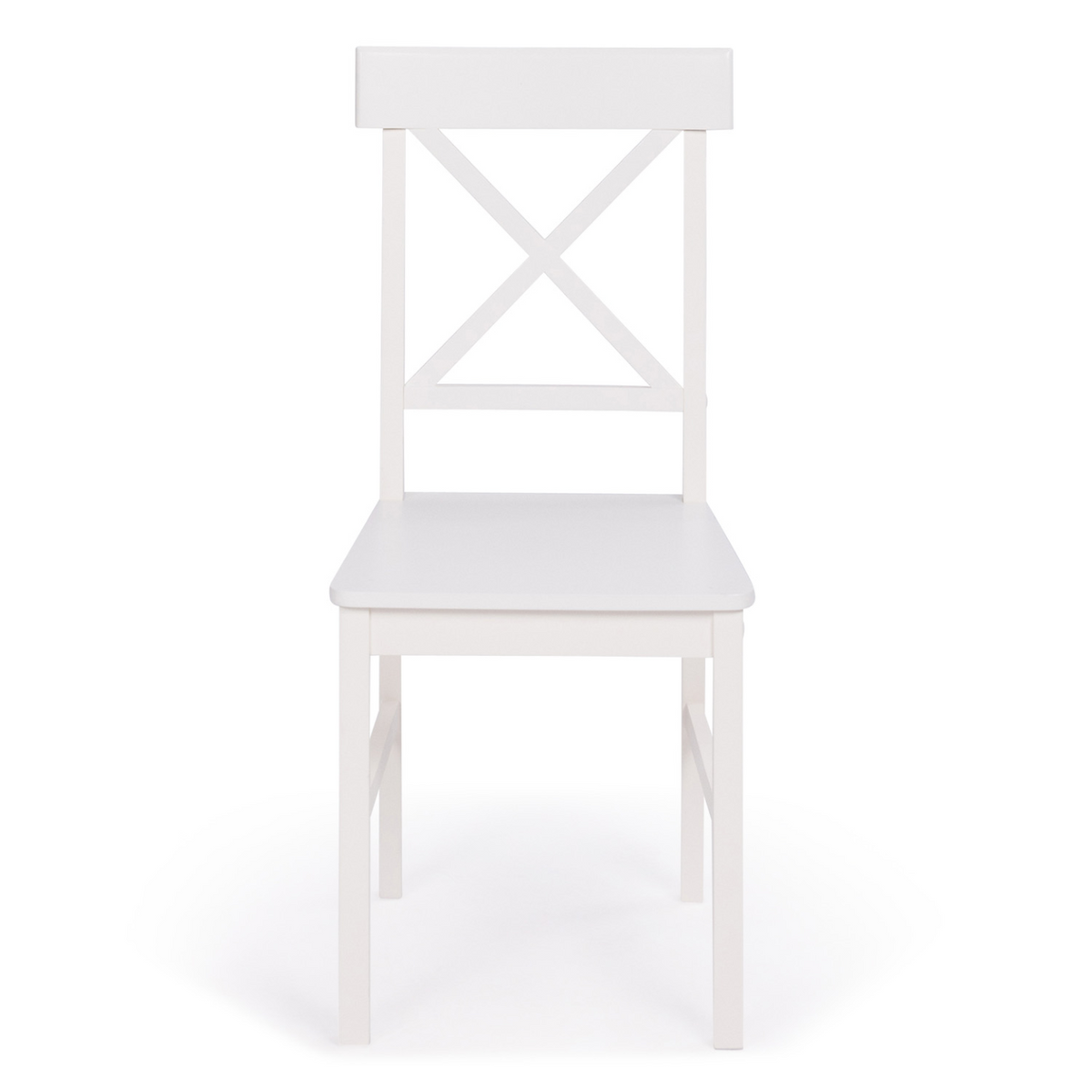 Lot de 4 chaises de cuisine avec croisillons SUZANNE bois blanc