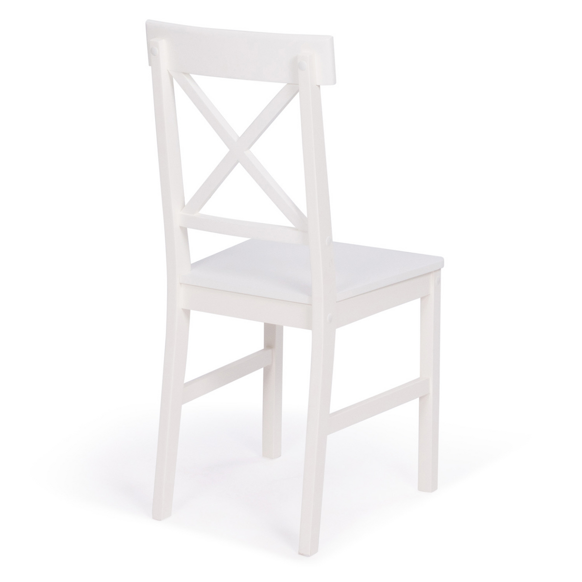 Lot de 4 chaises de cuisine avec croisillons SUZANNE bois blanc