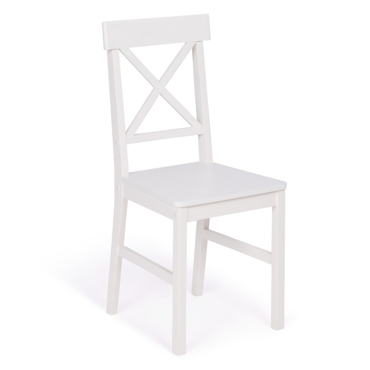 Lot de 4 chaises de cuisine avec croisillons SUZANNE bois blanc
