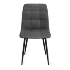 Lot de 4 chaises MILA en velours gris foncé pour salle à manger