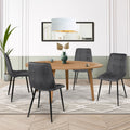 Lot de 4 chaises MILA en velours gris foncé pour salle à manger