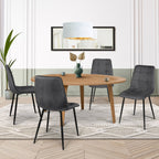 Lot de 4 chaises MILA en velours gris foncé pour salle à manger