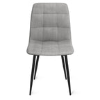 Lot de 4 chaises MILA en velours mix color bleu, gris clair, gris foncé, jaune