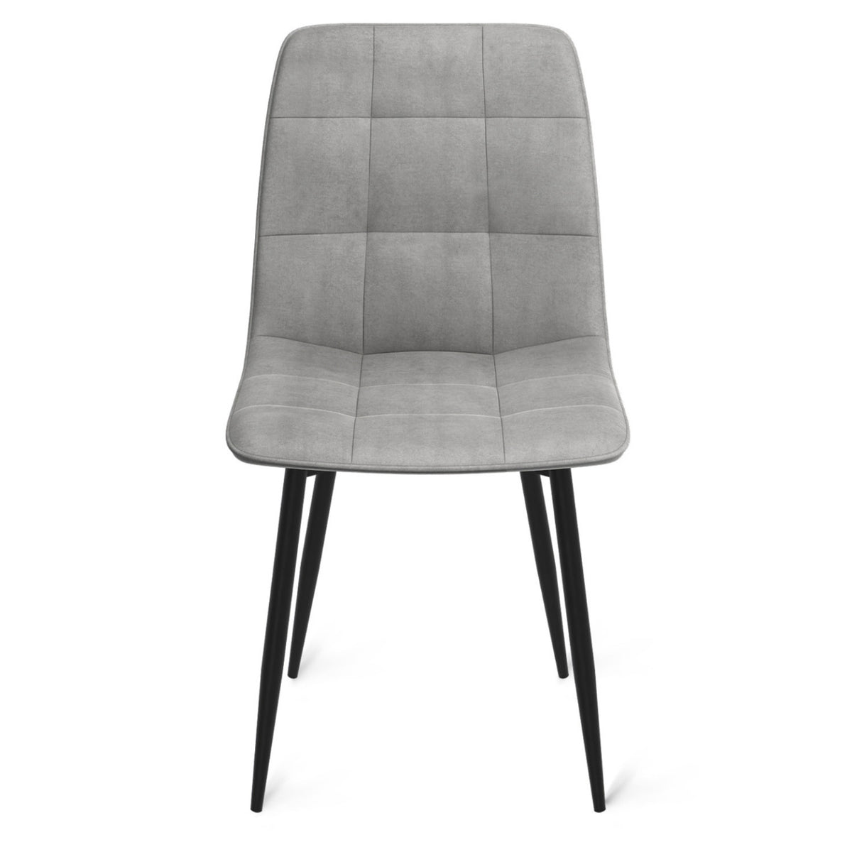 Lot de 4 chaises MILA en velours mix color bleu, gris clair, gris foncé, jaune