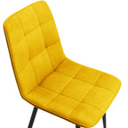 Lot de 4 chaises MILA en velours mix color bleu, gris clair, gris foncé, jaune