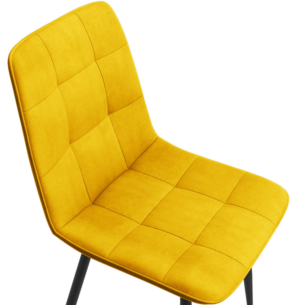 Lot de 4 chaises MILA en velours mix color bleu, gris clair, gris foncé, jaune