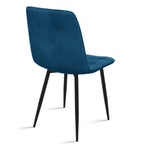 Lot de 4 chaises MILA en velours mix color bleu, gris clair, gris foncé, jaune