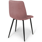 Lot de 4 chaises MILA en velours mix color pastel bleu, gris clair, gris foncé, rose