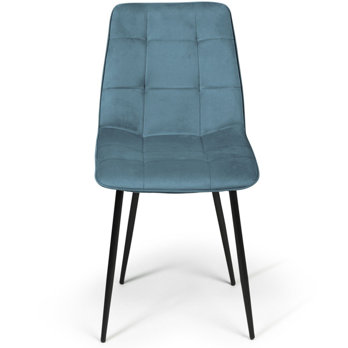 Lot de 4 chaises MILA en velours mix color pastel bleu, gris clair, gris foncé, rose