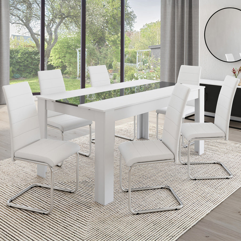 Lot de 6 chaises MIA blanches pour salle à manger