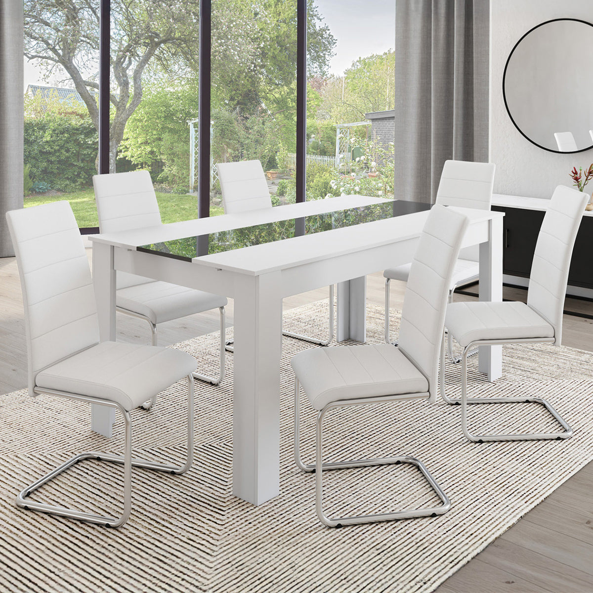 Lot de 6 chaises MIA blanches pour salle à manger