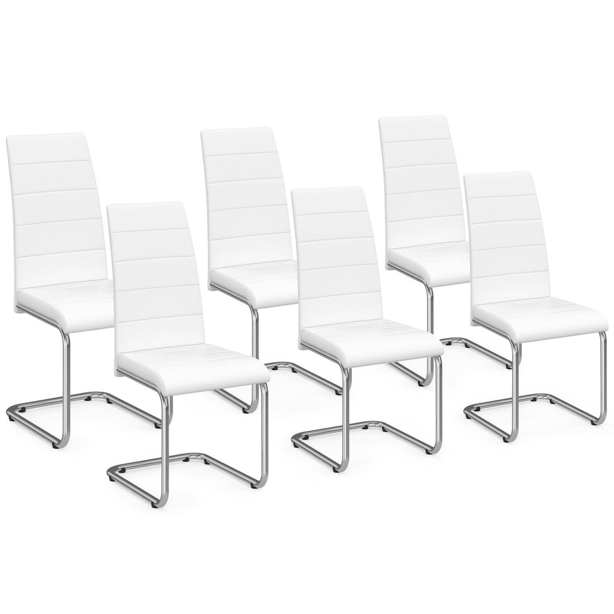 Lot de 6 chaises MIA blanches pour salle à manger